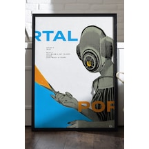 Portal Siyah Ahşap Çerçeveli Poster, Dekoratif Oyun Duvar Tablosu