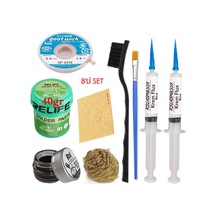 Relıfe Rl-402 Krem Lehim 183 C 40gr Havya Uç Temizleyici Seti Flux Lehim Toplama Cp-2515 Emme Teli Fırça Set05