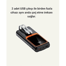 Taşınabilir Şarj Cihazı 20000 Mah 22.5w Hızlı Şarj + Dijital Ekran + Kablo Dahil Açık