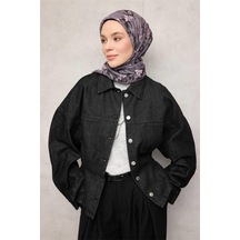 Silk Home Pamuk Polyester Soft Eşarp Soluk Mor Botanik Desenli Kaymaz Dokulu Tok Duruşlu 90x90 Çok Renkli