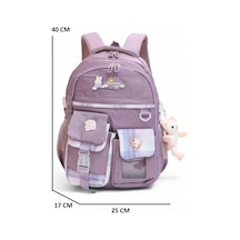 Relaxion 2174-1450 İthal Kore Tarzı Unisex Çocuk İlkokul Sırt Çantası Mor