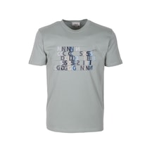 Erkek Tişört Bisiklet Yaka Açık Yeşil Slim Fit Baskılı T-shirt Ncs Jeans 1295 Açik Yeşil