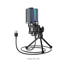Rgb Işıklı Kablolu Condenser Mikrofon Usb Bağlantılı, Tripod Standlı, Pop Filtreli, Online Ders,