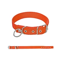 Savex Dokuma Köpek Boyun Tasması Turuncu 2.5 50 Cm Çok Renkli