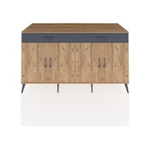 Kronos Konsol 4 Raflı 2 Çekmeceli 4 Kapaklı 176x59x99 Çam-çam/ant Çam-çam/antrasit