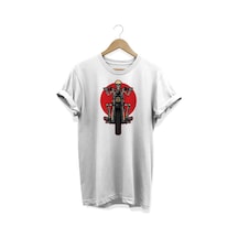 Iskelet Baskılı Beyaz T-shirt Beyaz