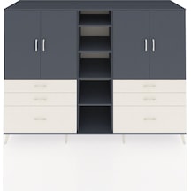 Kronos Dolap 10 Raflı 6 Çekmeceli 4 Kapaklı 220x59x163 Antrasit-antrasit/aytaşı Antrasıt/aytası - Antrasıt
