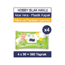 Hobby Islak Havlu Aloe Vera 90'lı x 4