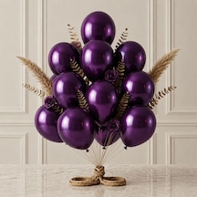 Mor Renk Lateks Metalik Balon 30 Cm - 12 Adet