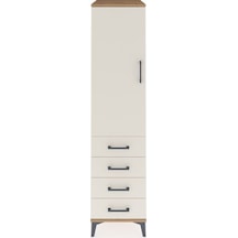Kronos Dolap Tek Raflı 4 Çekmeceli Tek Askılı 44x59x182 Çam-a... Çam