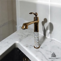 İsaoğlu Yapı Bakır Çanak Lavabo Bataryası Bronz Çanak Armatür Vintage Model Bakır