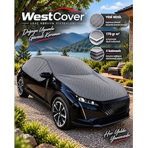 Renault Megane 3 Hb Uyumlu Gri Yeni Nesil Kapitone-ekstra Dayanıklı Oto Yarım Branda-premium Yarım Oto Branda 4 Mevsim Dolu,kar,güneş, Yağmur Ve Uv Korumalı