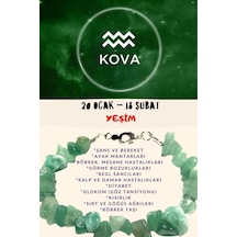 Gümüştel El Sanatları Sertifikalı Kova Burcu Burç Bilekliği Yeşil