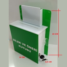 Dilek Öneri Kutusu İş Güvenliği Kutusu Pleksi Yeşil-Beyaz A-6