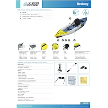 Hydro-force 65178 Dash Elite X1 Tek Kişilik Kano Seti 3.35m X 92cm X 30cm