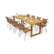 Neiwel Loen Doğal Ahşap Yemek Masası-100-280 Açık Ceviz