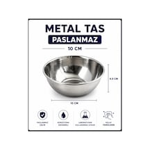 Metal Tas - Paslanmaz - 10 Cm