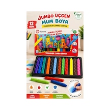 Jumbo Üçgen Mum Boya 12 Li 1 Paket Fixpoint 12 Renk Üçgen Mumboya Elleri Kirletmeyen Yıkanabilir Silinebilir Karton Kutu Çok Renkli