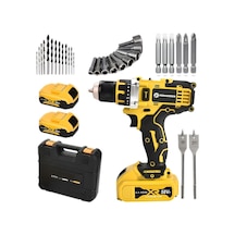 Prohummer Ph015 58vf Çift Akülü Şarjlı Matkap Seti Sarı