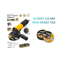Sgs 5111 Avuç Taşlama 115 MM 750W Devir Ayarlı + Sgs İnox 115 MM Kesici Taş 10 Adet