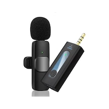 Platoon Pl-2703 K35 Wireless Jaklı Tak Çalıştır Aux Girişli Kablosuz Mini Taşınabilir Yaka Mikrofonu