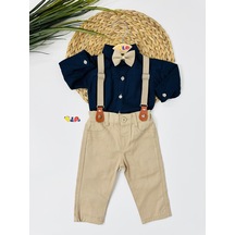 Washington Çıkarılabilir Papyonlu Alttan Çıtçıt Gömlekli Takım - Lacivert Lacivert Washington Çıkarılabilir Papyonlu Alttan Çıtçıt Gömlekli Takım - Lacivert Lacivert