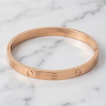 Ferizz Altın Kaplama Kalın Vidalı Spor Kelepçe Blz-288 Rose Gold