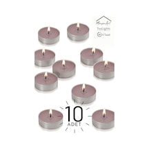 Tarçın Kokulu Tealight Mum 4 Saat Yanar Dekoratif Mumluk Mumu 10 Adet