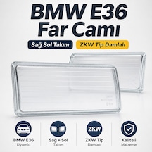 Bmw E36 Far Camı Sağ Sol Takım Zkw Tip Damlalı Ön Far Camı 2 Parça 0
