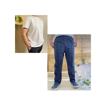 Cepli Regular Fit Alt Pamuklu Örme Bisiklet Yaka Erkek Pijama Takımı