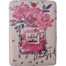 My Love Yazılı Taşlı Makyaj Aynası Pembe