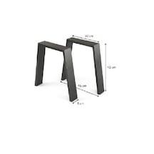 Metal Bank Sehpa Orta Sehpa Ayağı 2 Adet Ayak 42 Cm Mobilya Ayağı Zs03 Mat Siyah