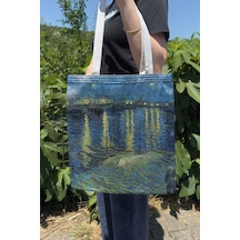 Zipzap Van Gogh V5 Çift Taraflı Yazlık Kışlık Kanvas Baskı Bez Çanta