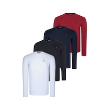 Dörtlü Set T8588 Dewberry Yuvarlak Yaka Erkek Sweatshırt-siyah-lacivert-beyaz-bordo Siyah-lacivert-beyaz-bordo