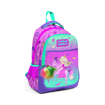 Coral High Kids Açık Pembe Mor Unicornlu Prenses Desenli Üç Bölmeli Okul Sırt Çantası 23481