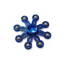 Metal Stres Çarkı Mavi 4 Farklı Desen Fidget Spinner Stres Atıcı Ve Rahatlatıcı Stres Çarkı