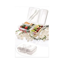 Takeaway Ergonomik Asorti Çatal Bıçaklı Pratik Yoğurt Saklama Kabı 5468 Çok Renkli