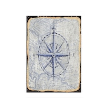 Bedeko Denizci Pusulası Modern Ahşap Tablo 25 Cm X 35 Cm