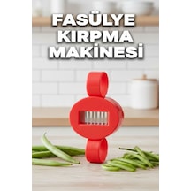 Fasulye Kırpma Makinesi Dilimleme Doğrama, Yeşil Fasulye Dilimleme Kesici Kırmızı