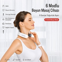 Isıtmalı Darbeli Boyun Masaj Aleti Ritmik Vuruş Uzun Şarj Süreli Ergonomik Masaj Aleti Beyaz