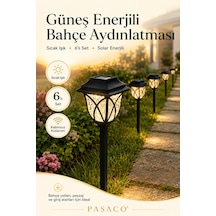6'lı Set Solar Güneş Enerjili Bahçe Yürüyüş Yolu Peyzaj Dekoratif Led Aydınlatma