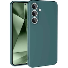 Samsung Galaxy S24 Fe Kılıf Nano İçi Kadife Silikon - Koyu Yeşil Çok Renkli