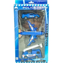 Demir Toys Polis Seti Uçaklı 3lü