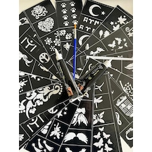 50 Desen 2 Tüp Kına Ve Fırça Geçici Dövme Seti Hint Kınasıyla Dövme Yapma