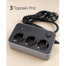 Ev Ve İş Yerleri İçin Açma Kapama Düğmeli Usb Ve Type C Bağlantılı Çoklu Uzatma Prizi 1