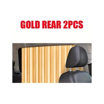 Chuangyinshop Golden 2 Adet Arka Cam Güneşlik Perdesi Manyetik Isı Yalıtımlı Ön Ve Arka Camlar İçin Taşınabilir Güneş Koruma