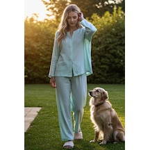Combattente Exclusive Products Organik Müslin 2'li Takım - Kadın Pijama - Gömlek Takım- Naturel Doğal-oeko Tex Sertifikalı Kumaş Mint Combattente Exclusive Products Organik Müslin 2'li Takım - Kadın Pijama - Gömlek Takım- Naturel Doğal-oeko Tex Sertifikalı Kumaş Mint