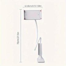 Oldfriend 360 Derece Dönen Spiral Tabanlı Beyaz Tablet Telefon Tutucu Yatak Başı Askılık Beyaz