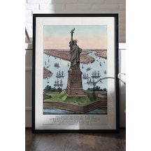 Liberty Siyah Ahşap Çerçeveli Poster, Dekoratif Seyahat Duvar Tablosu