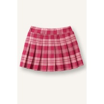 Defacto Ekose Desenli Pileli Flanel Etek Kız Bebek I3965a526aupn632 Pembe-pn632